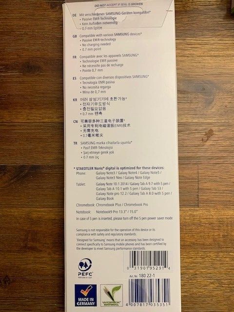 NEW Staedtler Noris Digital EMR Stylus Pencil 0.7mm Point NEW 180 22-1