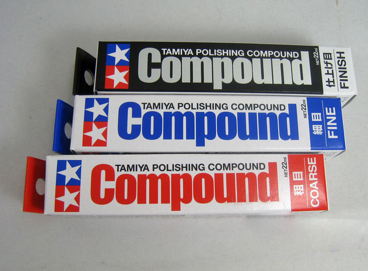 Tamiya 87068+87069+87070 Model Polishing Compound Coarse/Fine/Finish 22ml Set