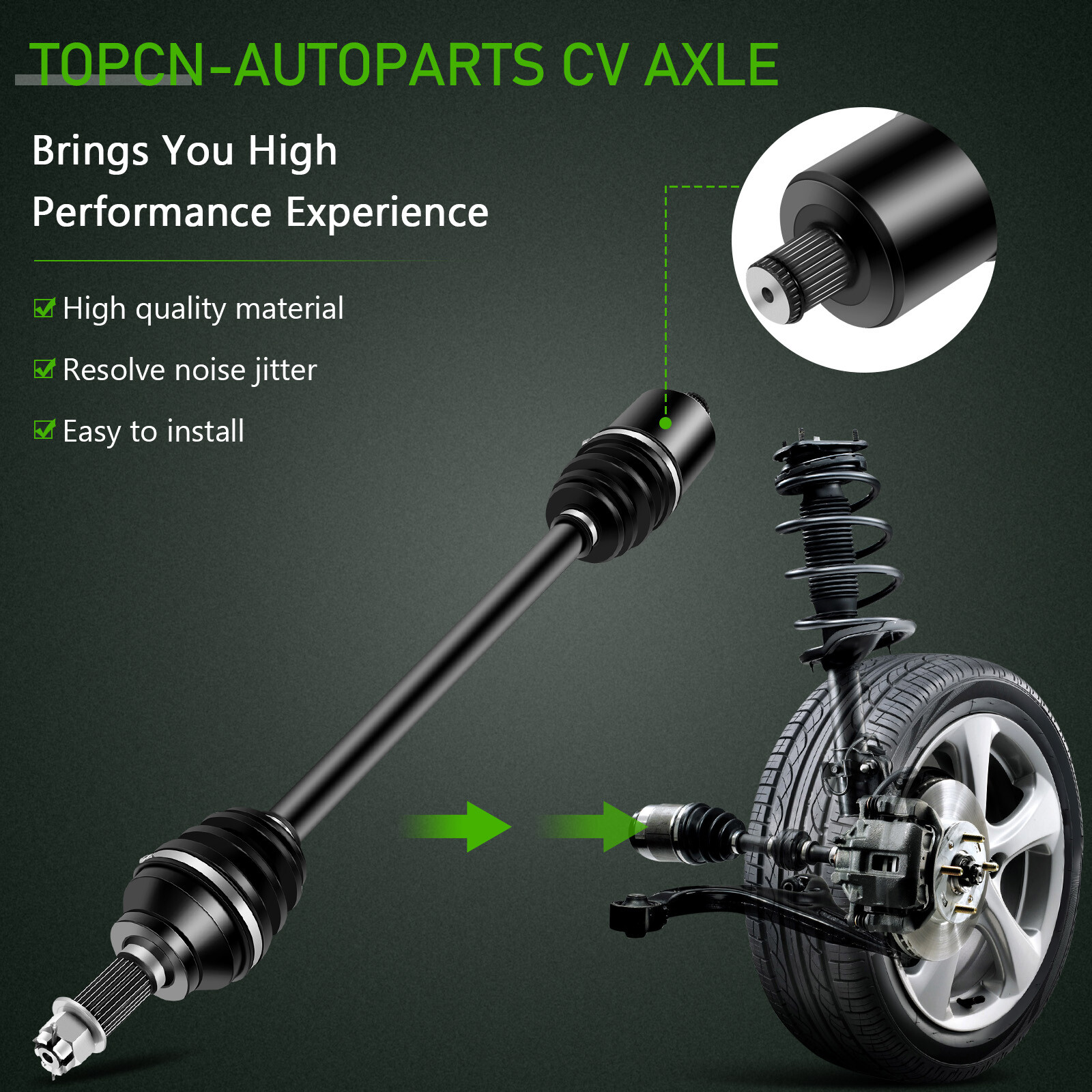 Pair Rear Left Right For Polaris RZR XP1000 2014-2019 2016 2017 CV Axle Shaft