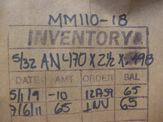 1x NEW Aircraft Straight Rivet Set 5/32 AN470 x 2 1/2 x .498 MM110-18 USA Made