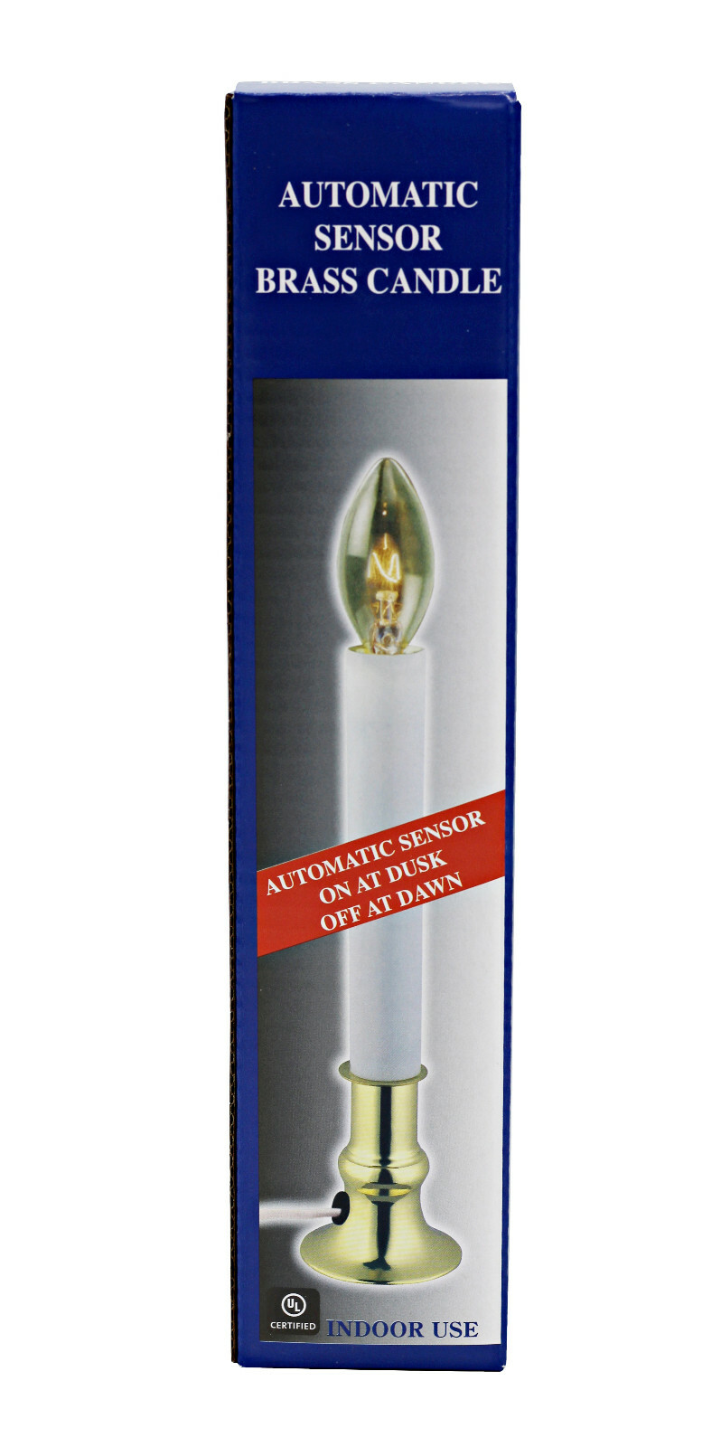 Electric Sensor Window Candle w/ Metal Base,Bulb Dusk to Dawn Sensor Auto On/Off