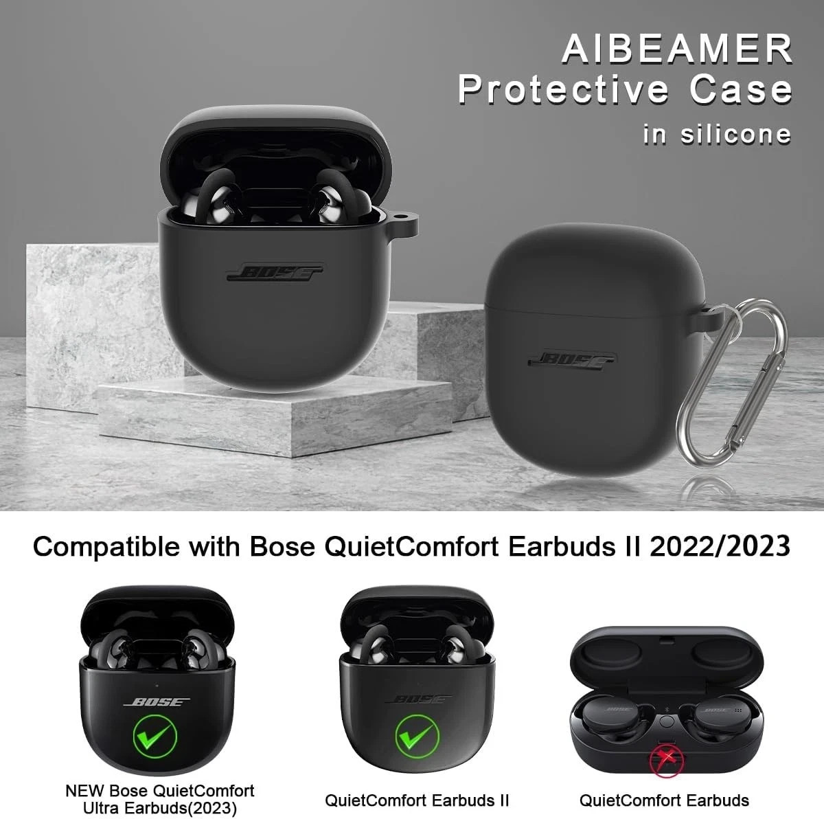 NEW BOSE Charging Case for - Quiet Comfort II & QC Ultra - Black