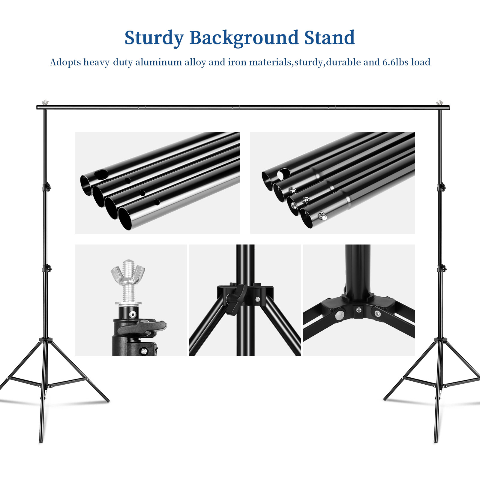 10Ft Heavy Duty Adjustable Photography Background Support Stand Kit With Case