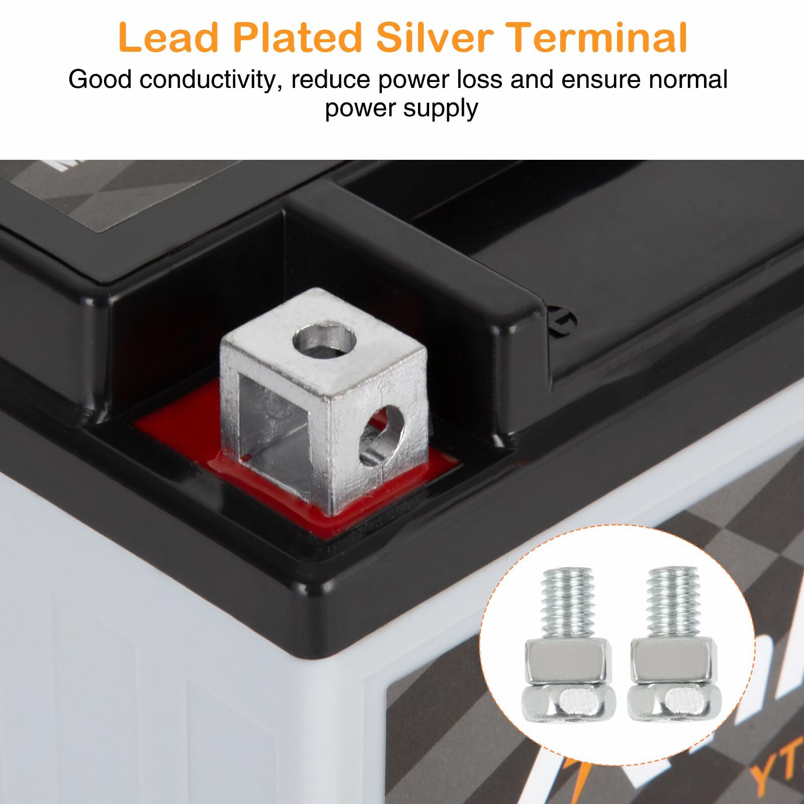 YTX12-BS AGM Motorcycle Battery 12V 10Ah 180CCA Maintenance Free for ATV Scooter