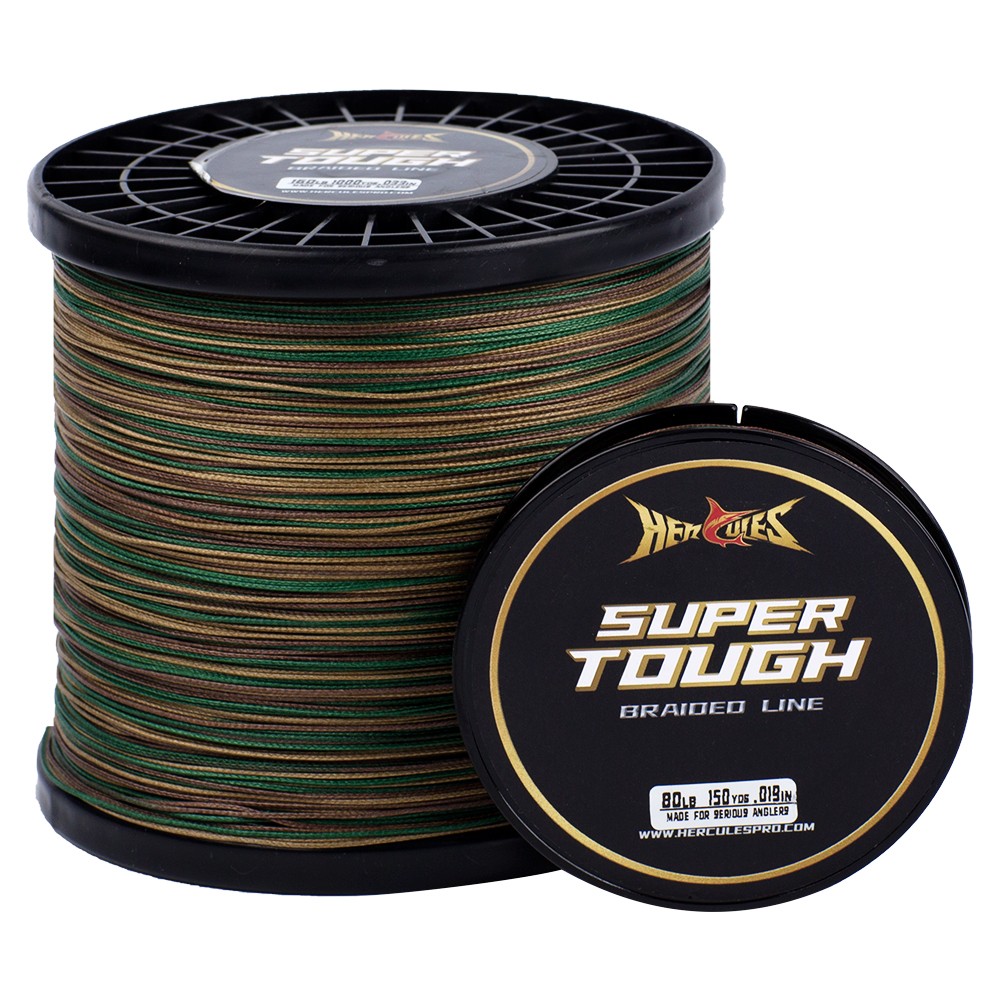 HERCULES SUPER TOUGH Camo Green PE Braided Fishing Line 150Yds-1000Yds 4LB-160LB