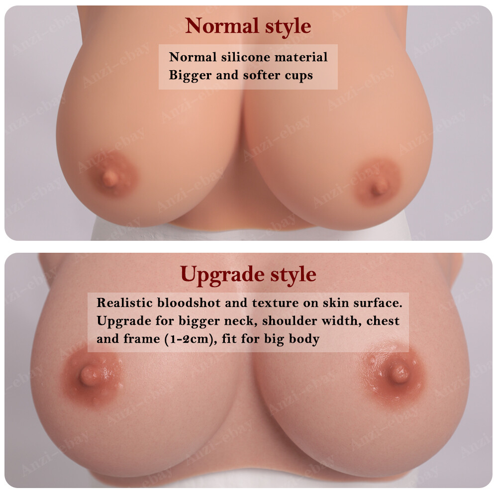 Realistic Silicone Breast Forms Crossdresser Breastplate B-H Cup Fake Boobs Tits