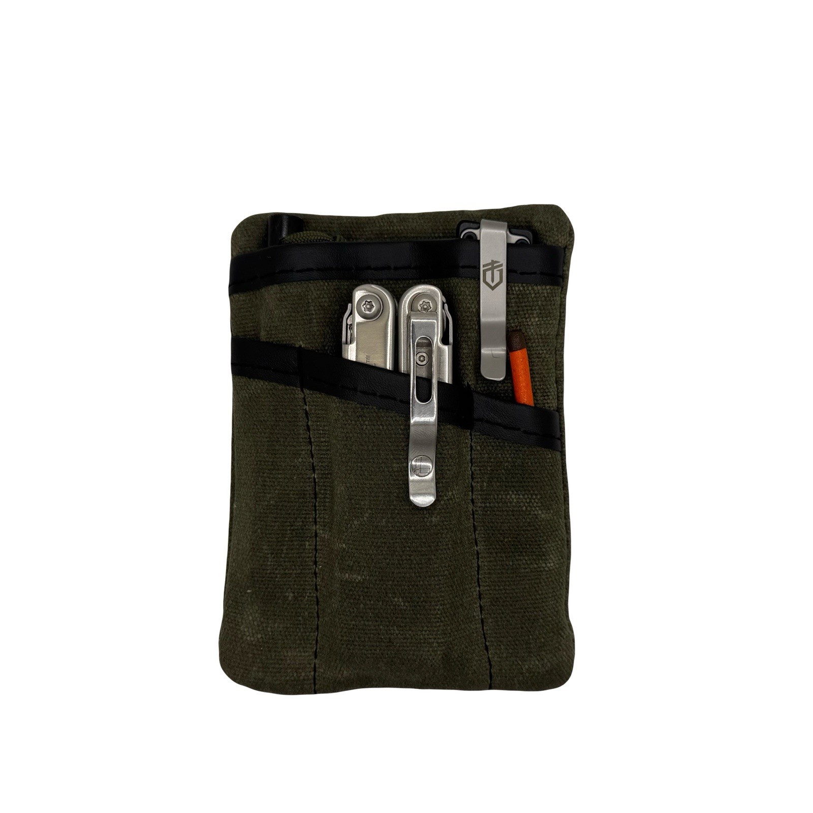 Waxed Canvas Pocket EDC Organizer - Forest Green