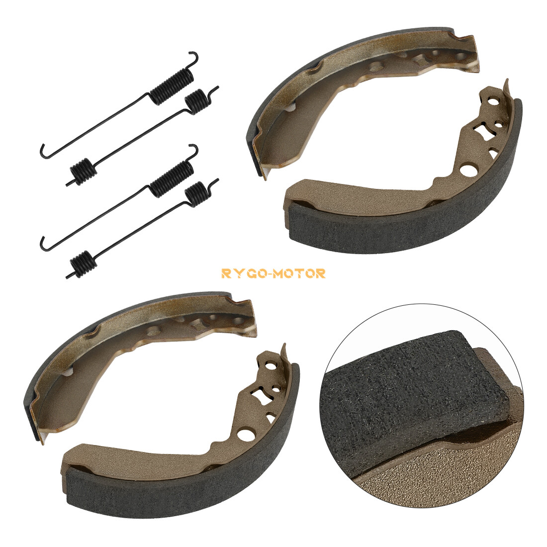 Rear Wheel Brake Drum & Brake Shoes 2SET for Kawasaki Mule 550 KAF300C 1997-2004