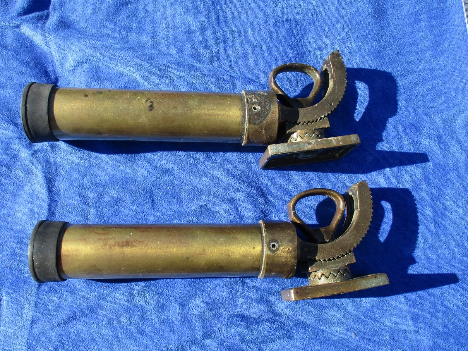 Pair of Bronze / Brass Outrigger Fishing Pole Holder Mounts