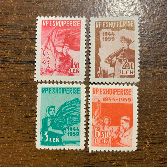 Albania #548-551 1959 - Liberation From Fascism 25th Anniversary MLH