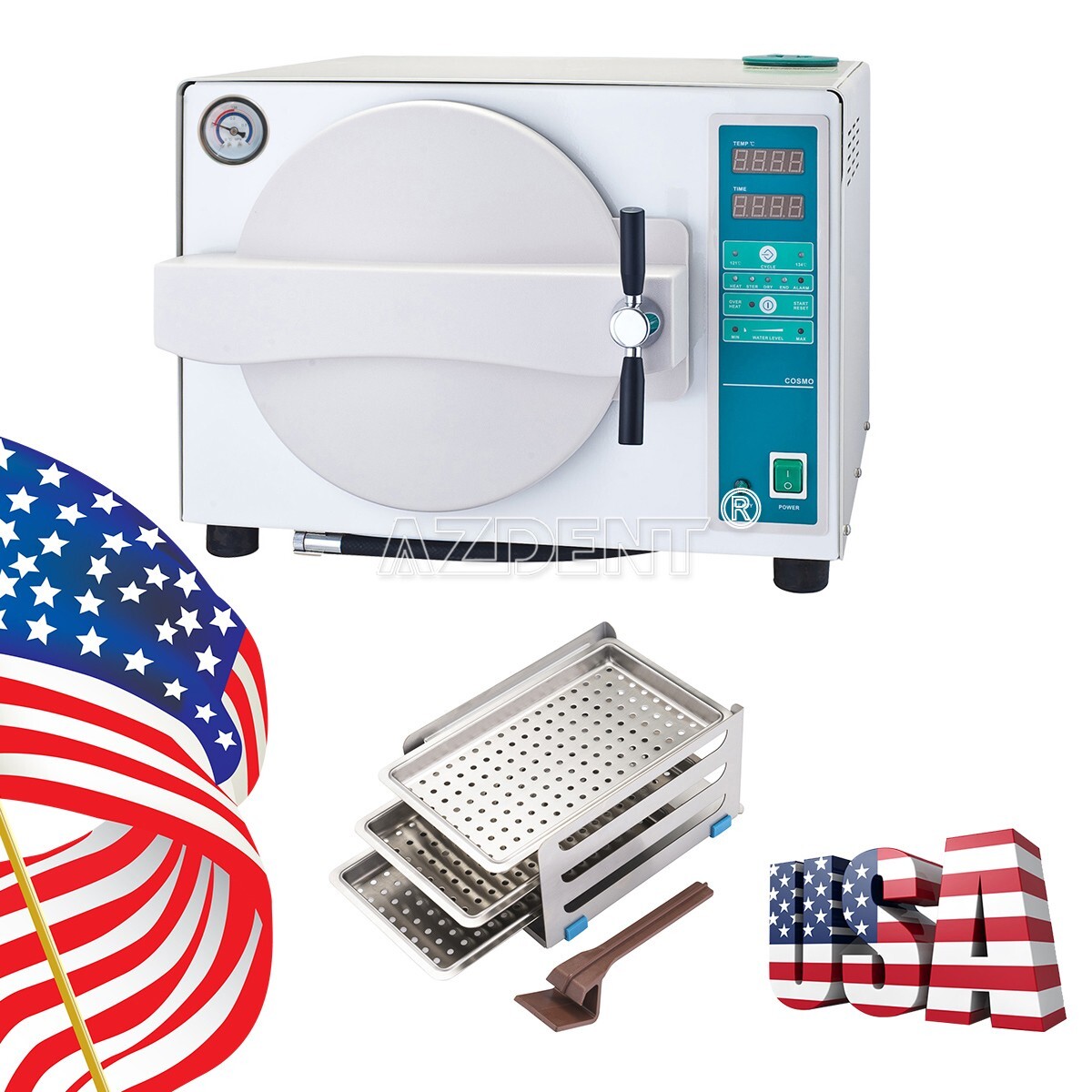 18L Autoclave Steam Sterilizer Dental Vacuum Automatic Medical Sterilization