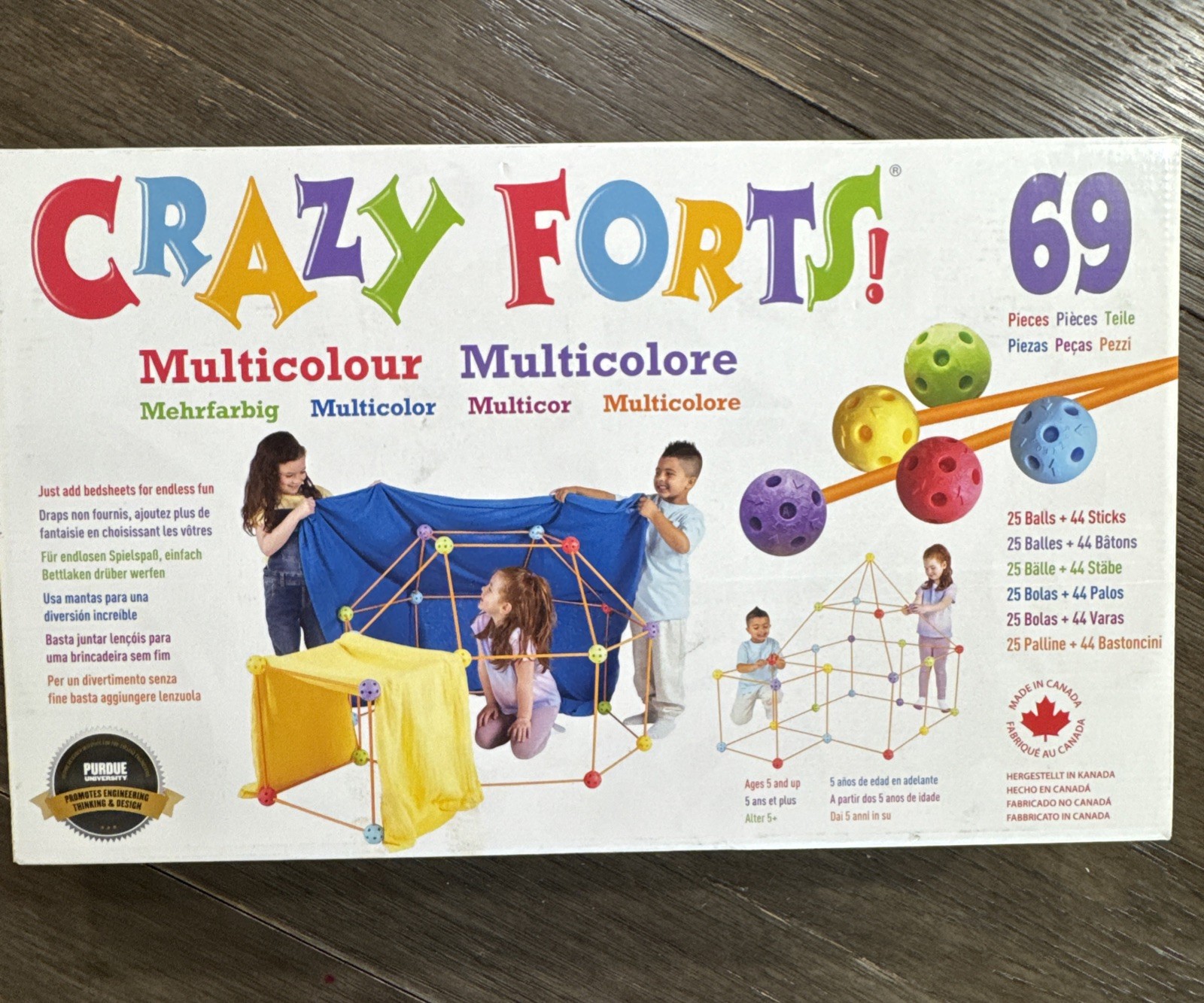 Everest Toys: Crazy Forts! Multi Color, 69pc, Indoor & Outdoor NEW OPEN BOX