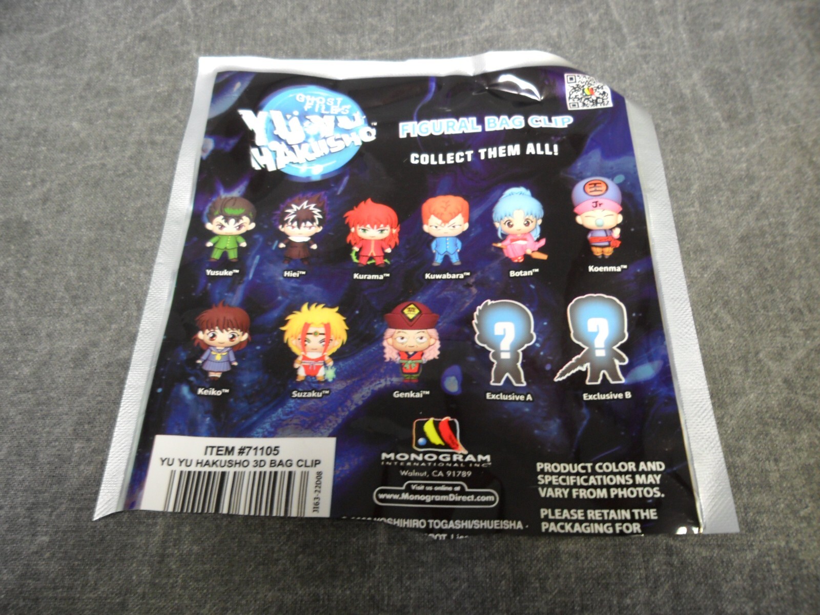 Yu Yu Hakusho NEW * Yusuke Clip * Blind Bag Opened Monogram Key Chain