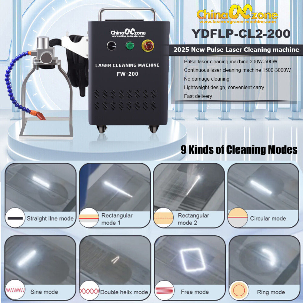 200W JPT Pulsed Laser Cleaning Machine Metal Wood Cleaning Rust Paint Remover US