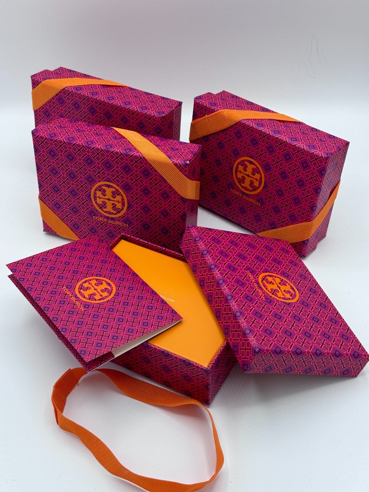 Empty Tory Burch Gift Card Box With Elastic Band and Envelope 5.25 x 3.75 x 1.5