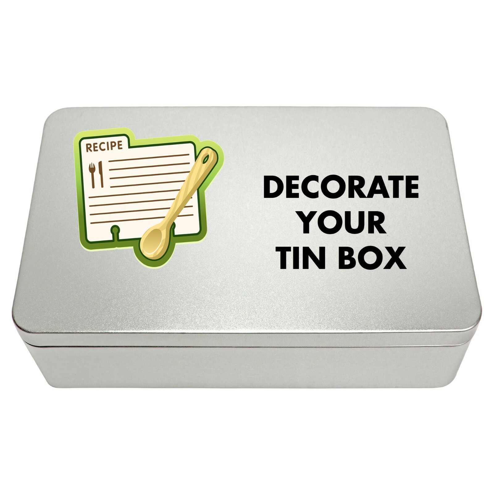 Silver Metal Rectangular Empty Tin Box Storage Container 8.5x5.3