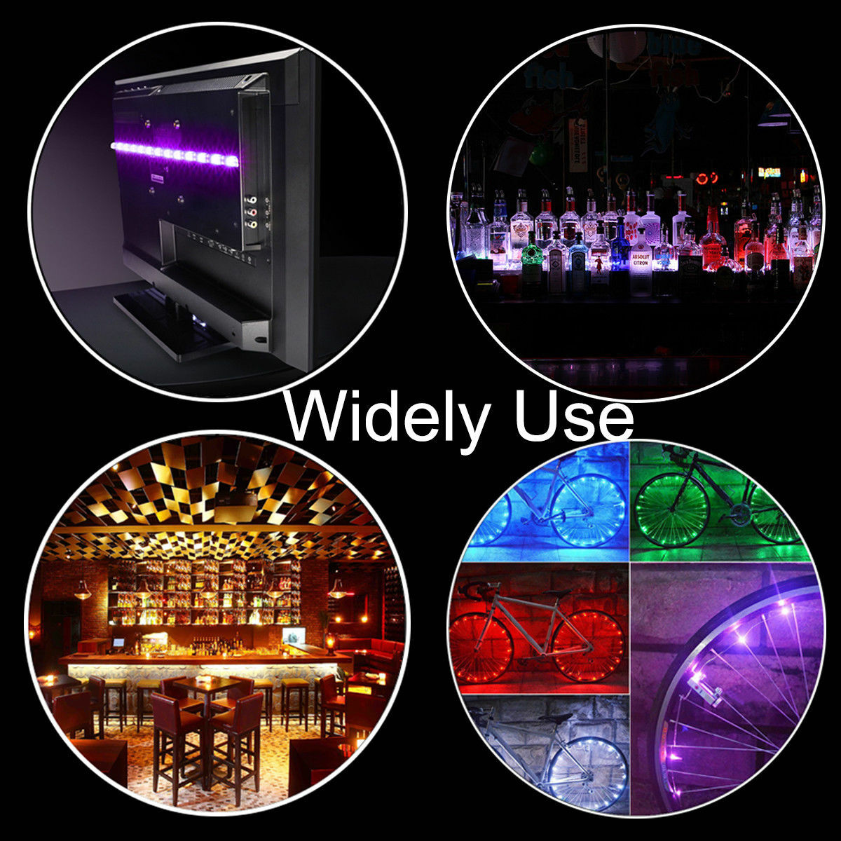 4 x 50CM TV LED Backlight USB 5050 RGB LED Strip Light Remote Kit 5V 30Leds/M