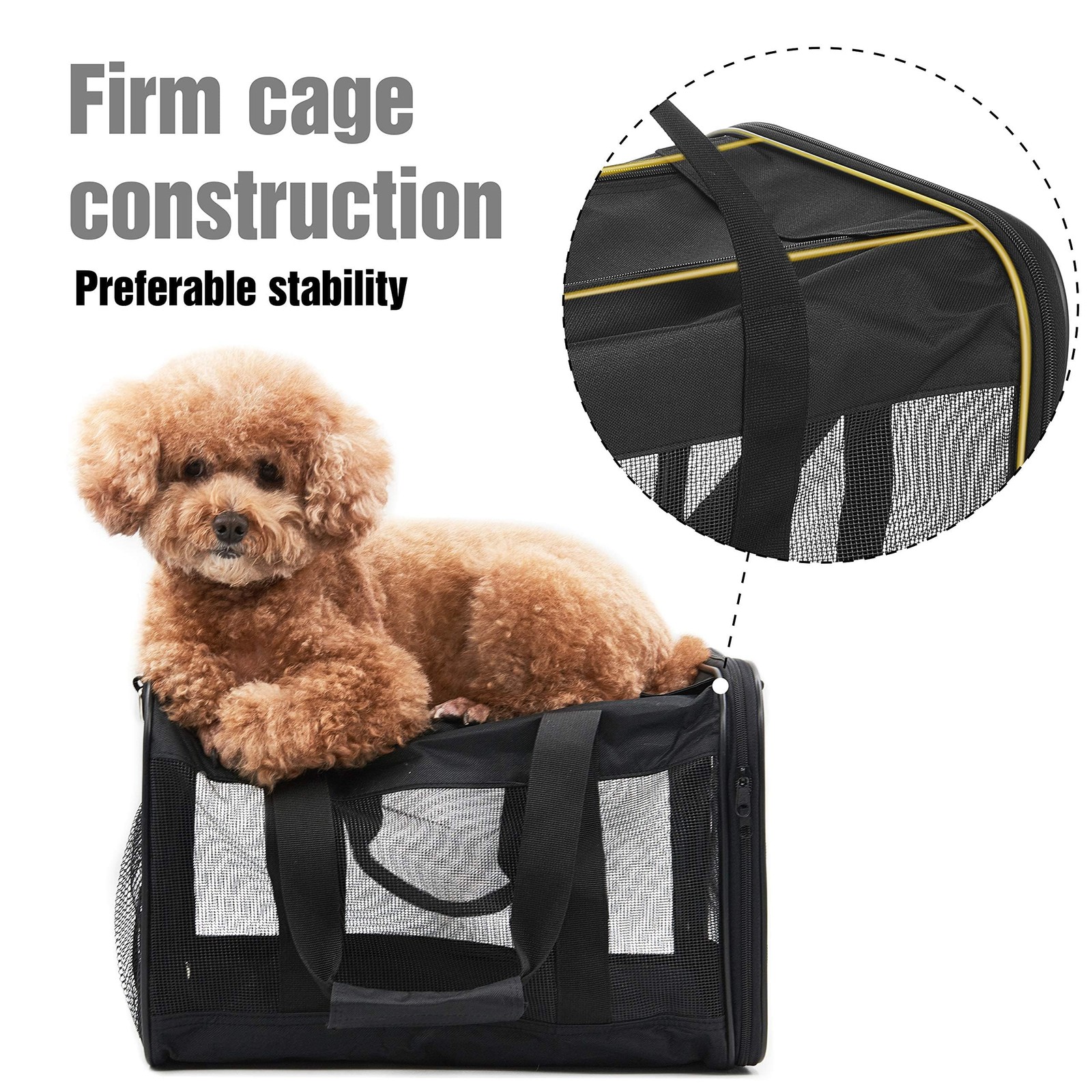 Pet Travel Carrier Soft Sided Portable Bag for Cats Small Dogs (Medium)