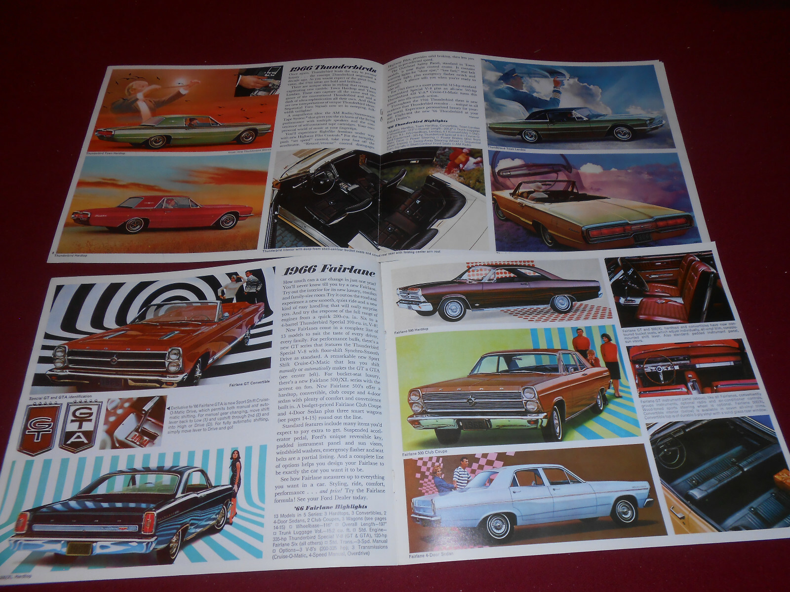 1966 FORD BROCHURE MUSTANG FAIRLANE T-BIRD FALCON Etc. 16 p. '66 SALES CATALOG