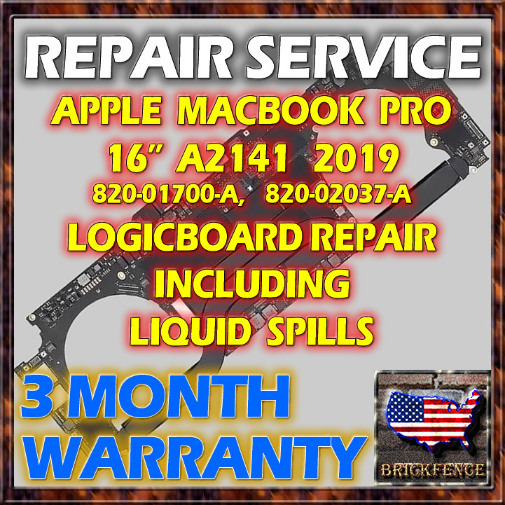 MACBOOK PRO 16" A2141 2019 820-01700-A 820-02037-A LOGIC BOARD REPAIR SERVICE