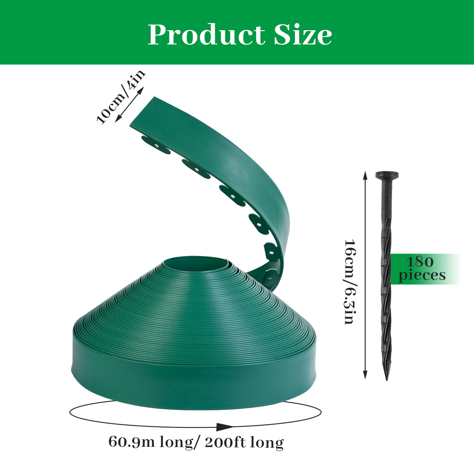 Landscape No Dig Lawn Garden Edging Kit 200 Ft Flexible Durable Border Paver New