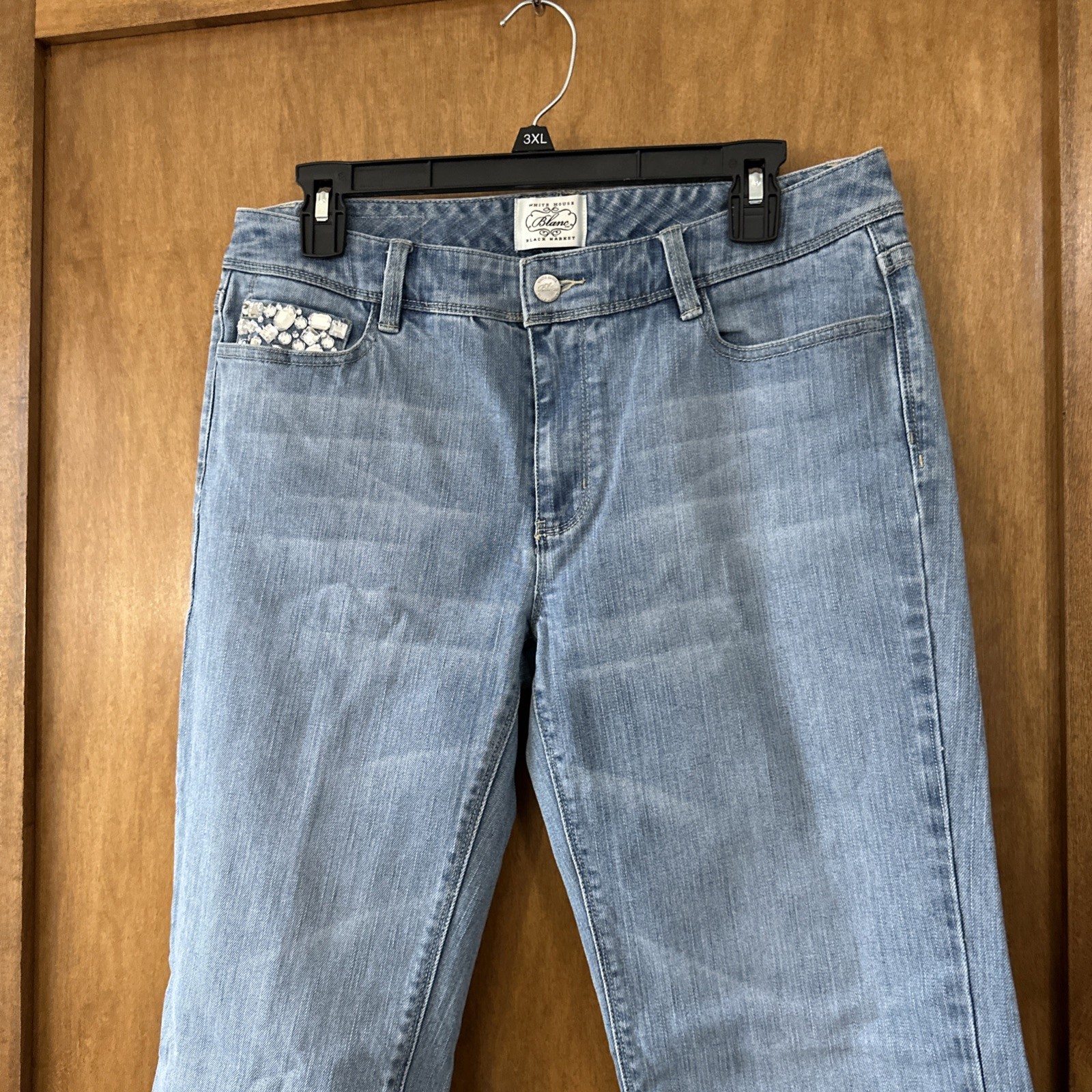 White House Black Market Jeans Blue Beaded Size 12