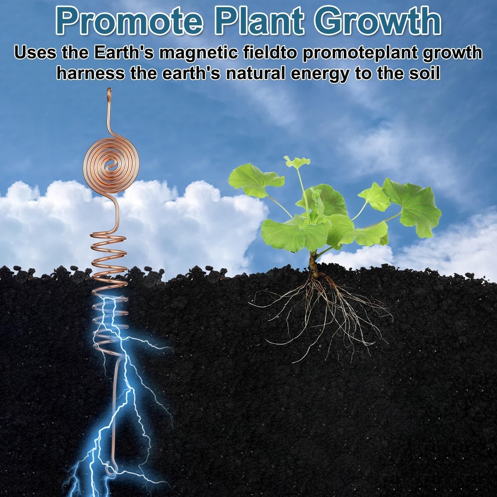 6 Pack Electroculture Copper Gardening Antenna Kit Thick 10-Gauge Colorful