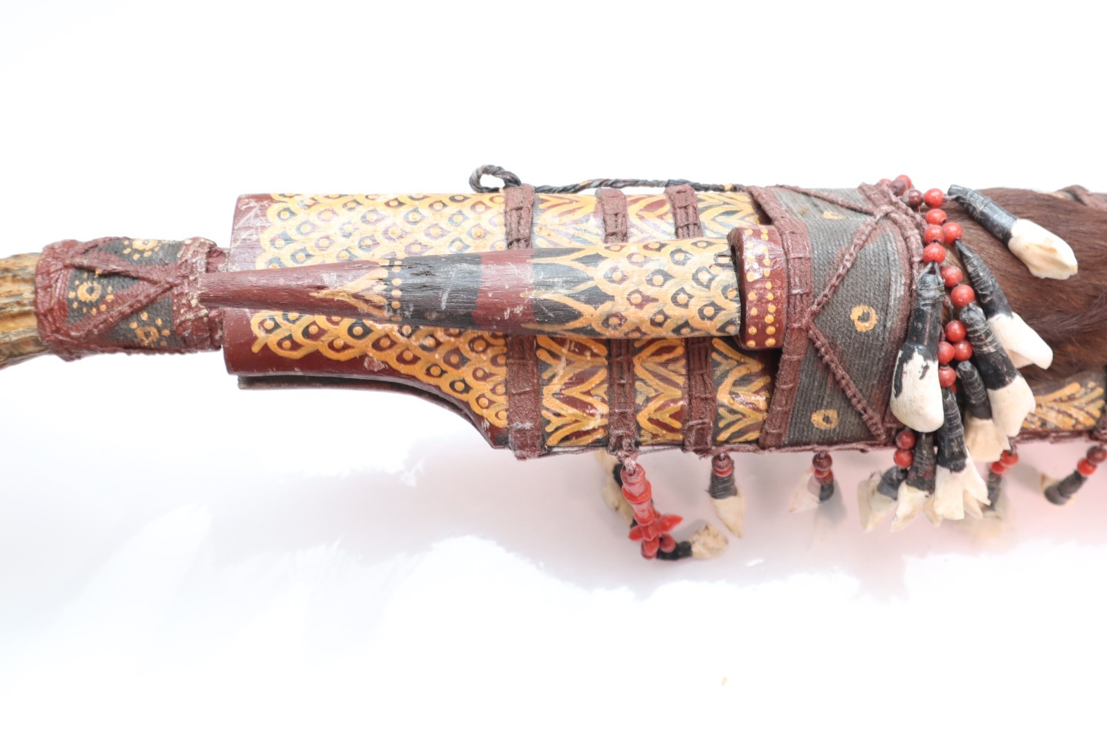 Borneo Indonesian Dayak Mandau sword saber with dagger, used