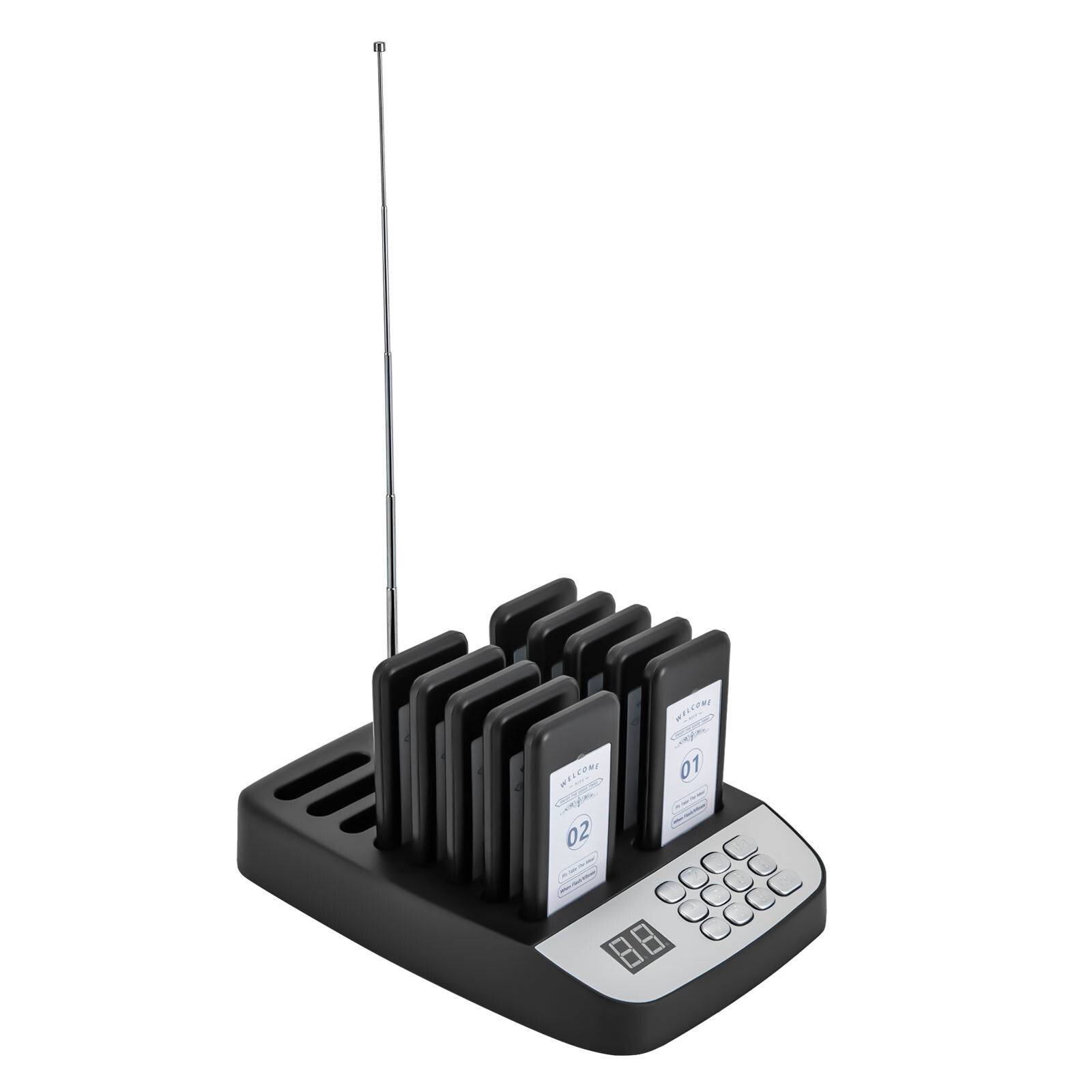 Restaurant Pager System 10 Pagers Wireless Calling System Set for Church Nurse