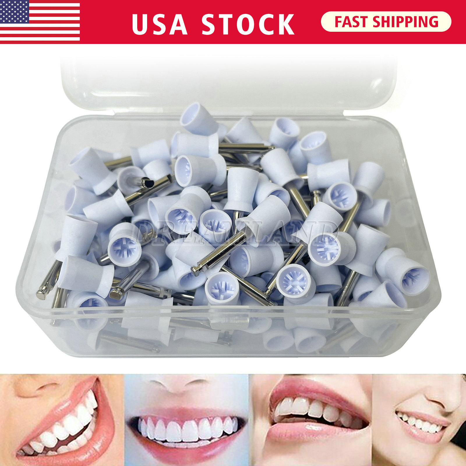 100pc Dental Prophy Polishing Cup Cups For Contra Angle Handpiece Latch CE