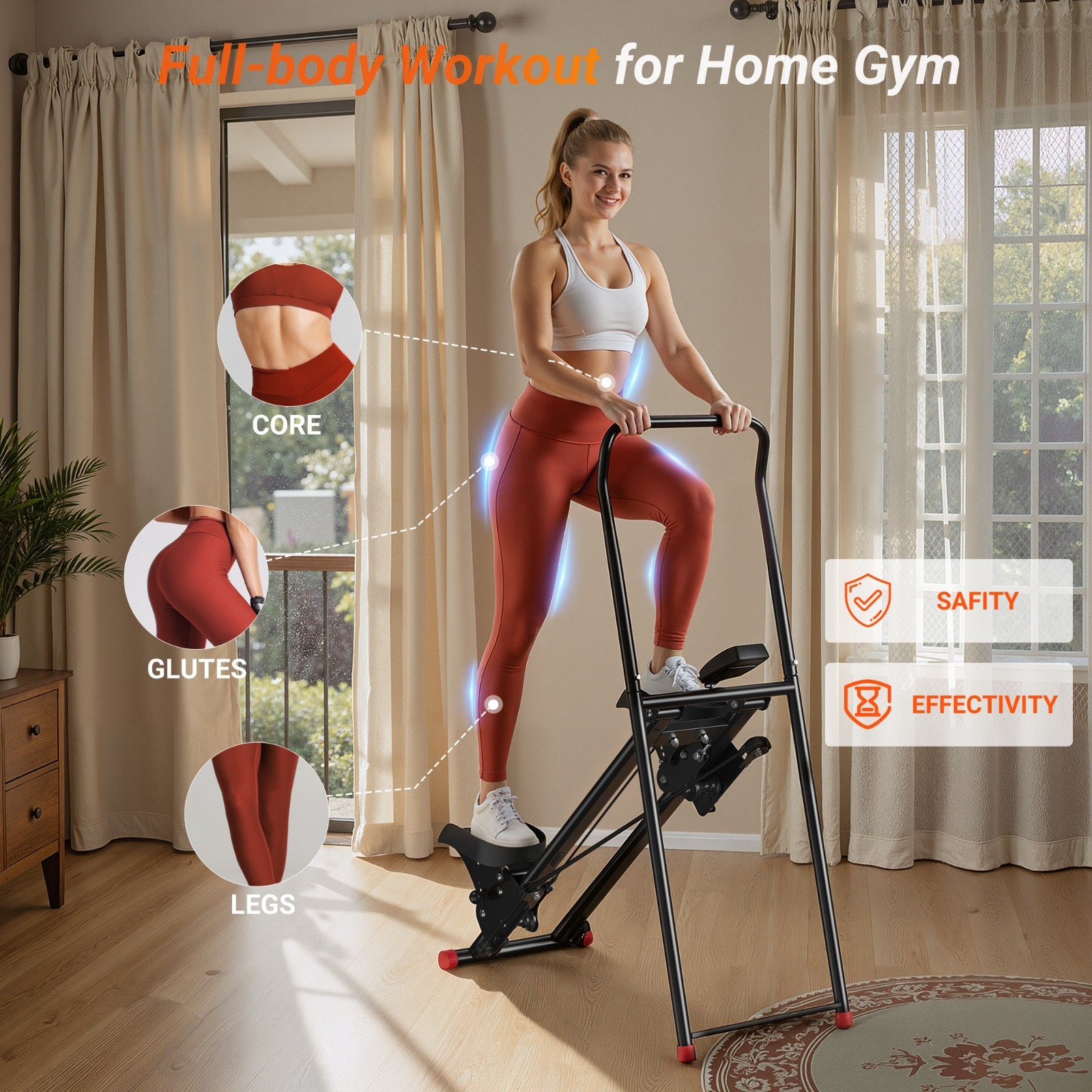 MERACH Stair Stepper for Home Gym Full-Body Workout Adjustable Handlebar/Pedal