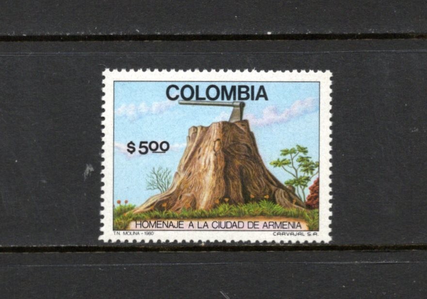 S0477  Colombia  1980   Armenia  Pioneers Monument   1v.   MNH