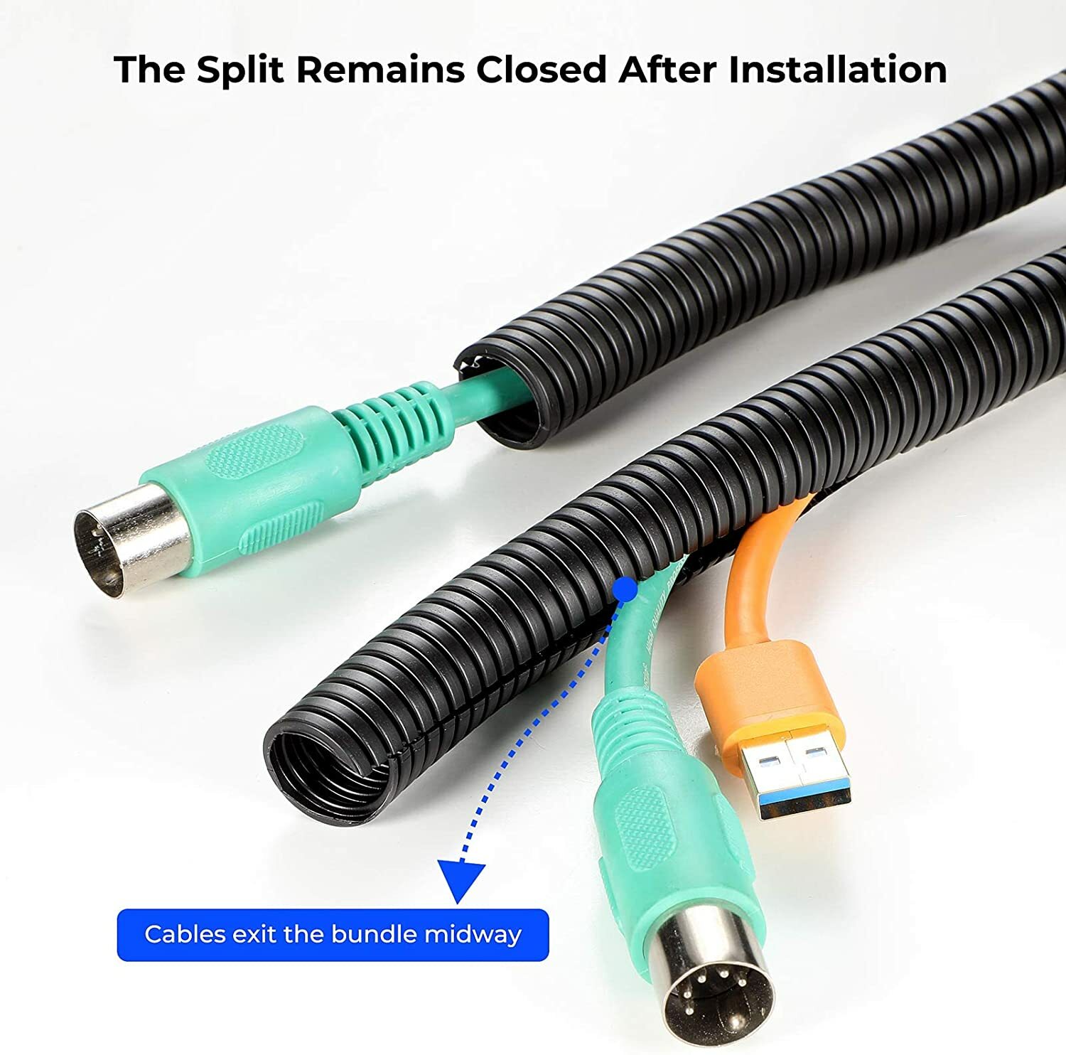 Split Wire Loom Conduit Tubing Cable Manage Sleeve Flexible Cover Protector Lot