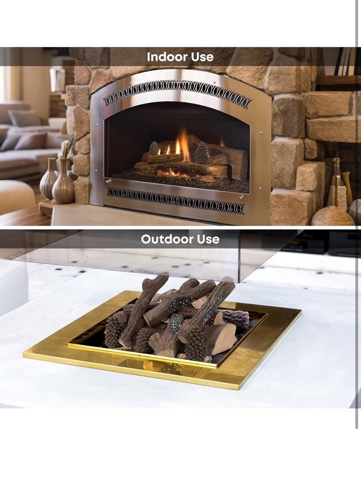 Stanbroil Large Ceramic Gas Logs, 9 Piece Set of Decoration Ceramic Wood