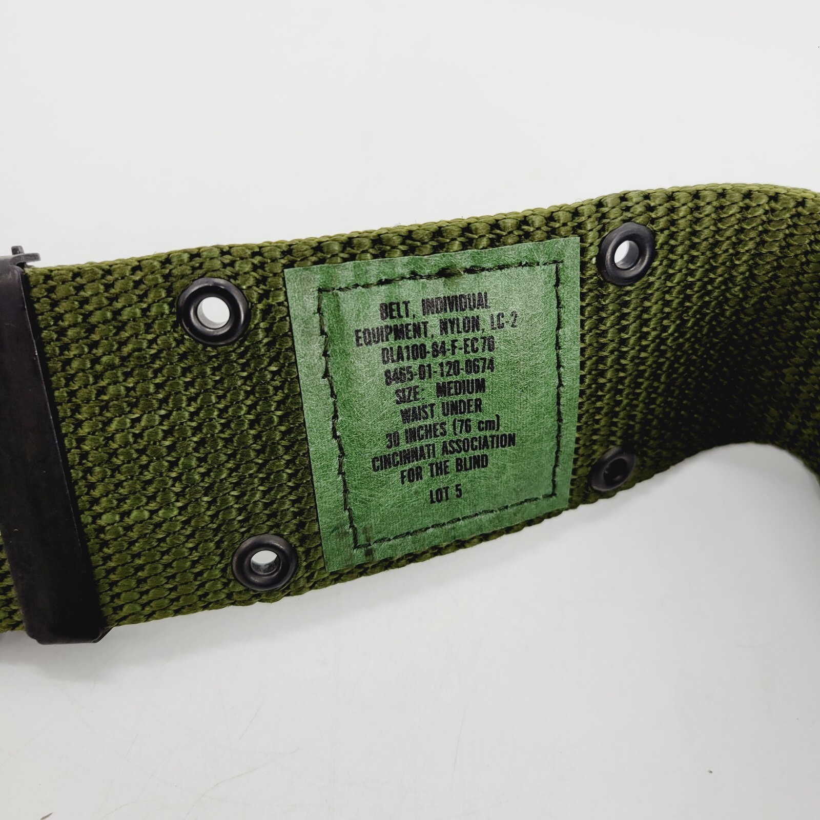 USGI OD Green LC-2 Pistol Belt Individual Equipment Web Belt MEDIUM DLA 1984