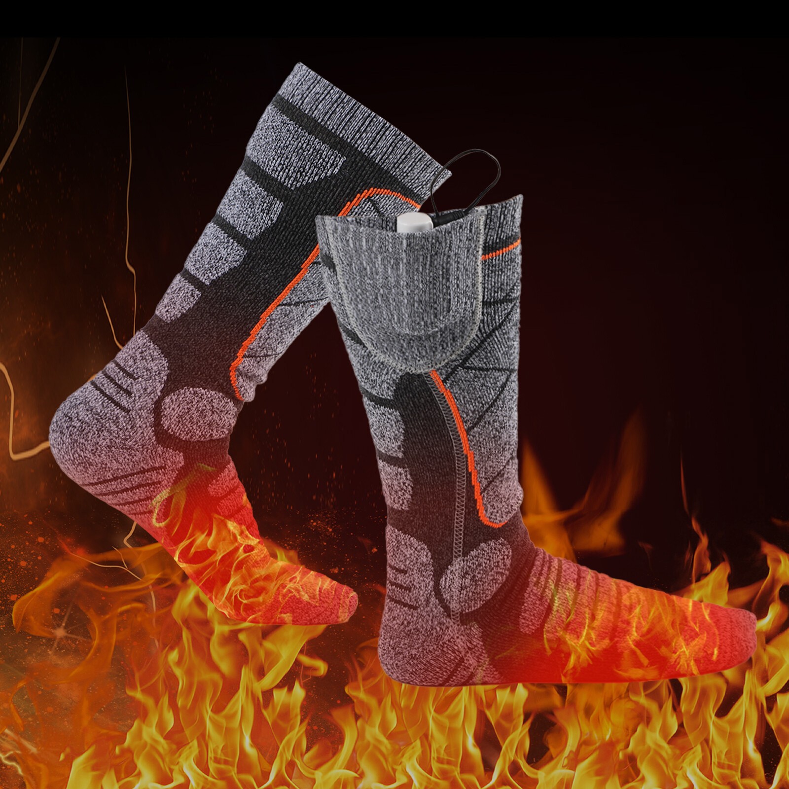 Electric Heated Socks Rechargeable Battery Men Women Winter Foot Warmer