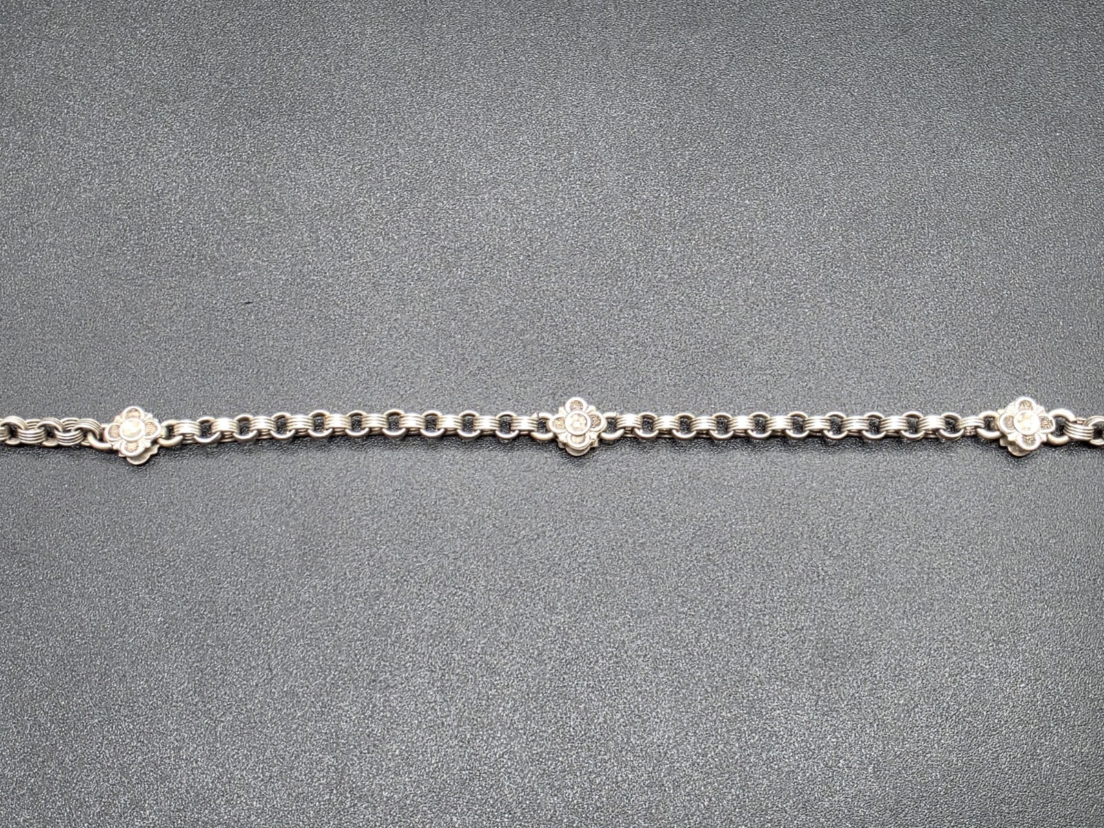 Antique Belle Époque Silver 800 Pocket Watch Chain Albertina France c1900