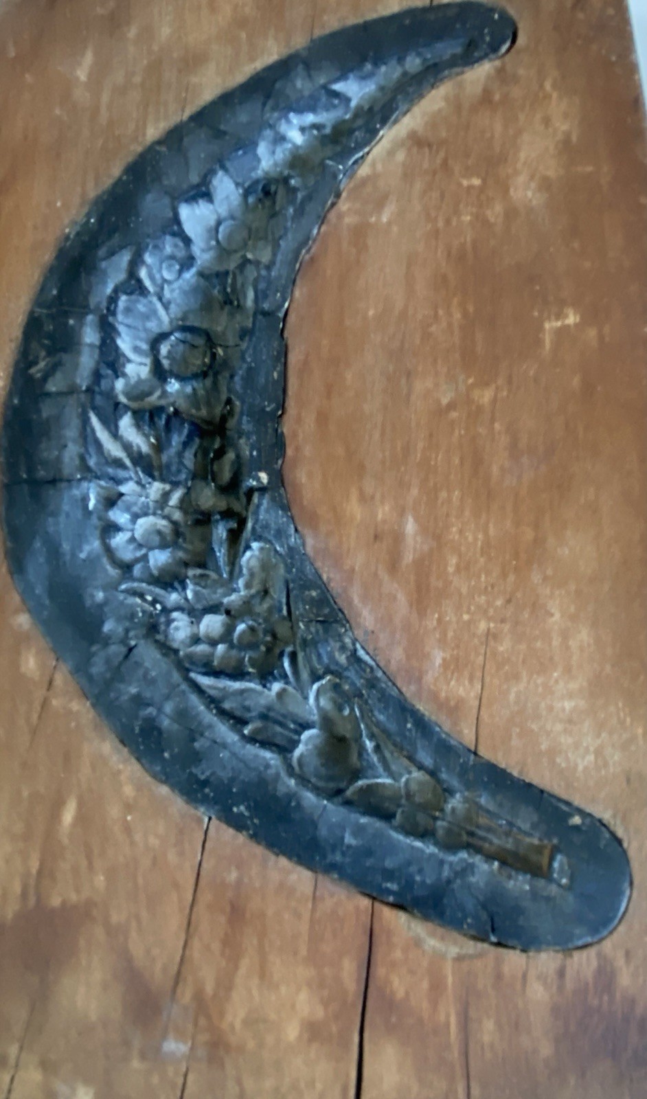 Antique Plaster Cast Pattern Wood Mold Block Architectural Salvage Flowers