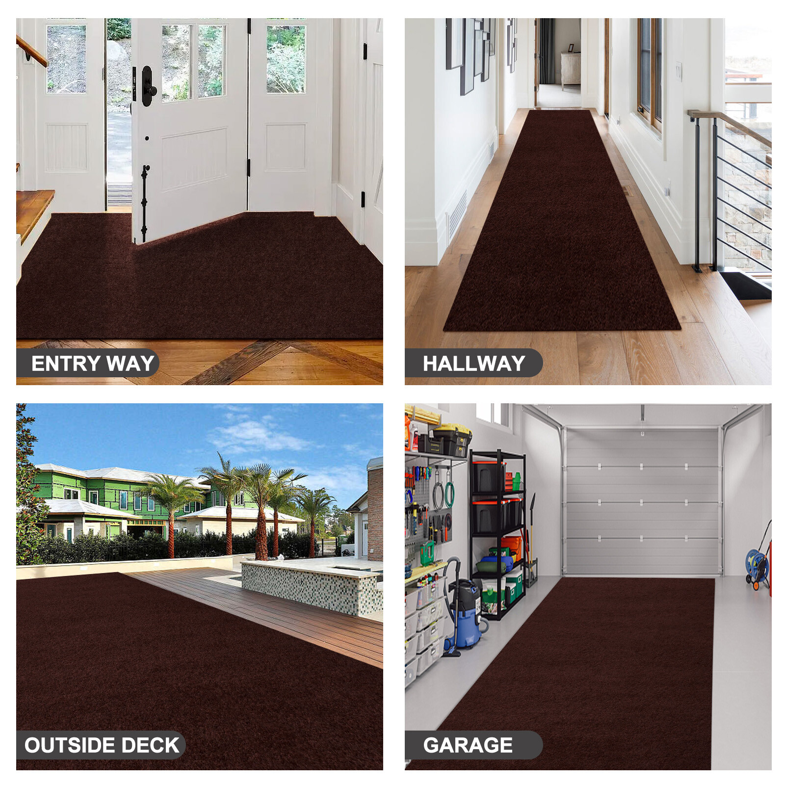 Runner Rug 2 x 8, 2 x 10 ft Hallway Non Slip Rubber Back Rugs for Kitchen Indoor
