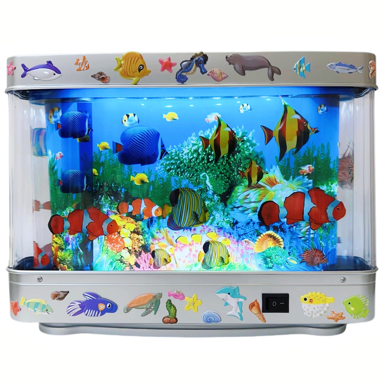 Fake Fish Tank Lamp - Moving Aquarium Night Light with Virtual Ocean Effect, ...