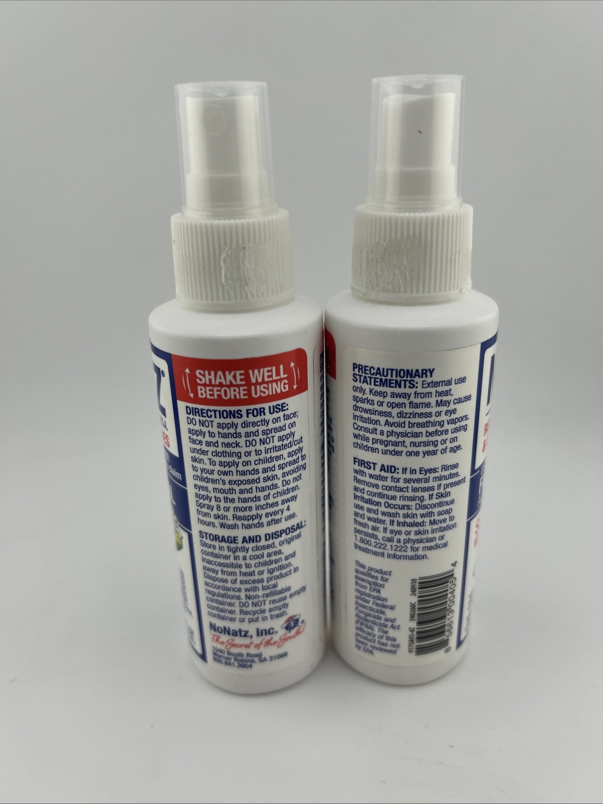 (2) No Natz 4oz Repellent Spray Gnats, Mosquitoes, No-See Ums & Flies DEET-FREE