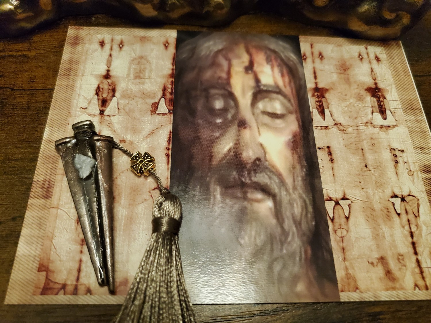 Tomb of Jesus Prayer Medallion with Stone From Tomb of Jesus Holy Sepulchre