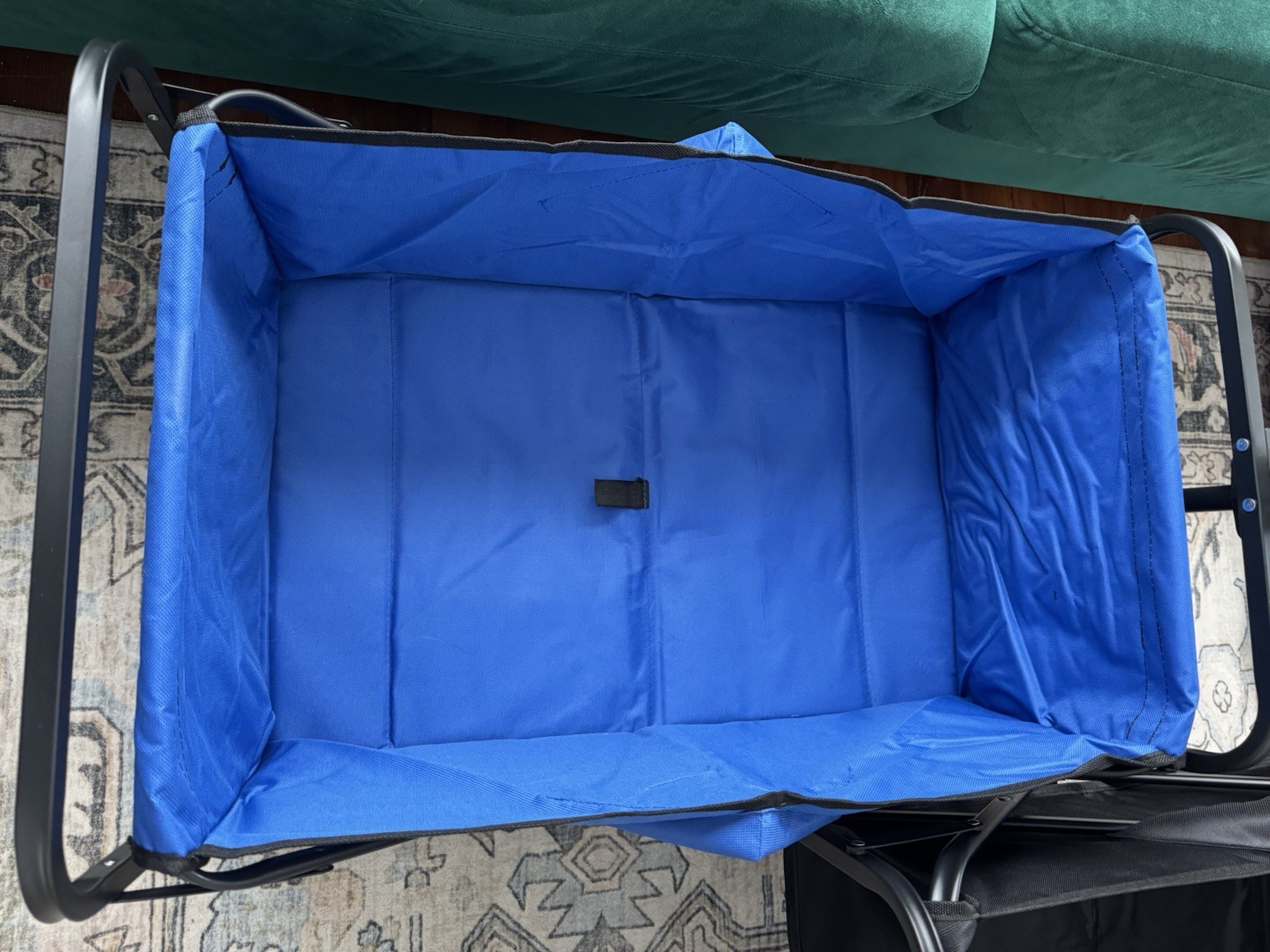 Foldable Heavy Duty Utility Wagon Cart, 4 Wheels, 680 lb, Black/Blue