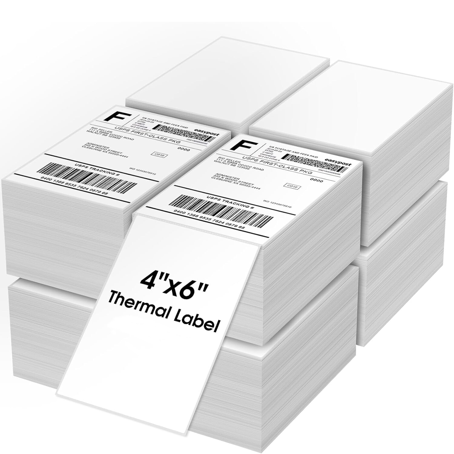 500/Stack 4x6 Fanfold Direct Thermal Shipping Labels Perforated Mailing Labels