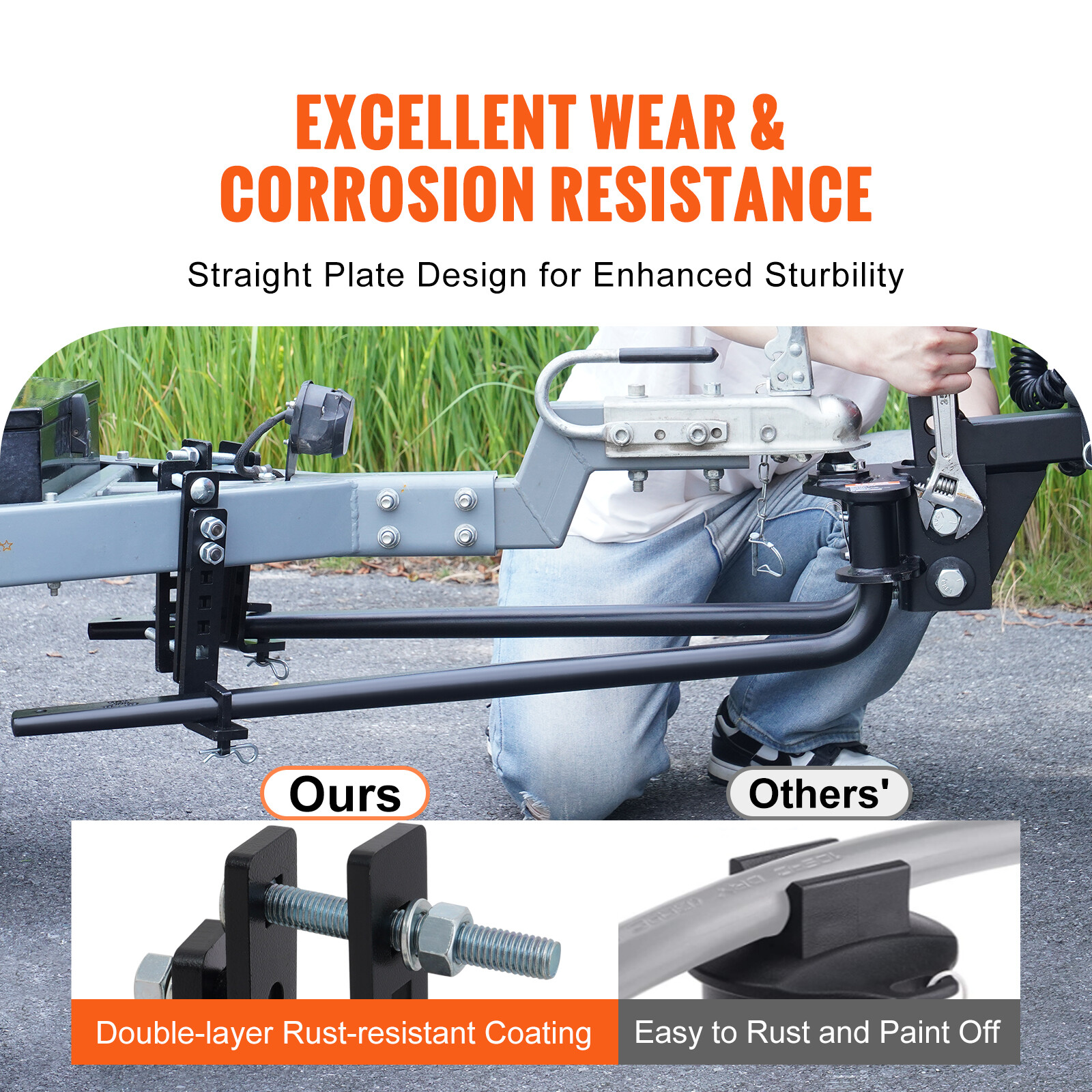 VEVOR 1,000lb Weight Distribution Hitch with 2-5/16 in Ball and 2-In Shank