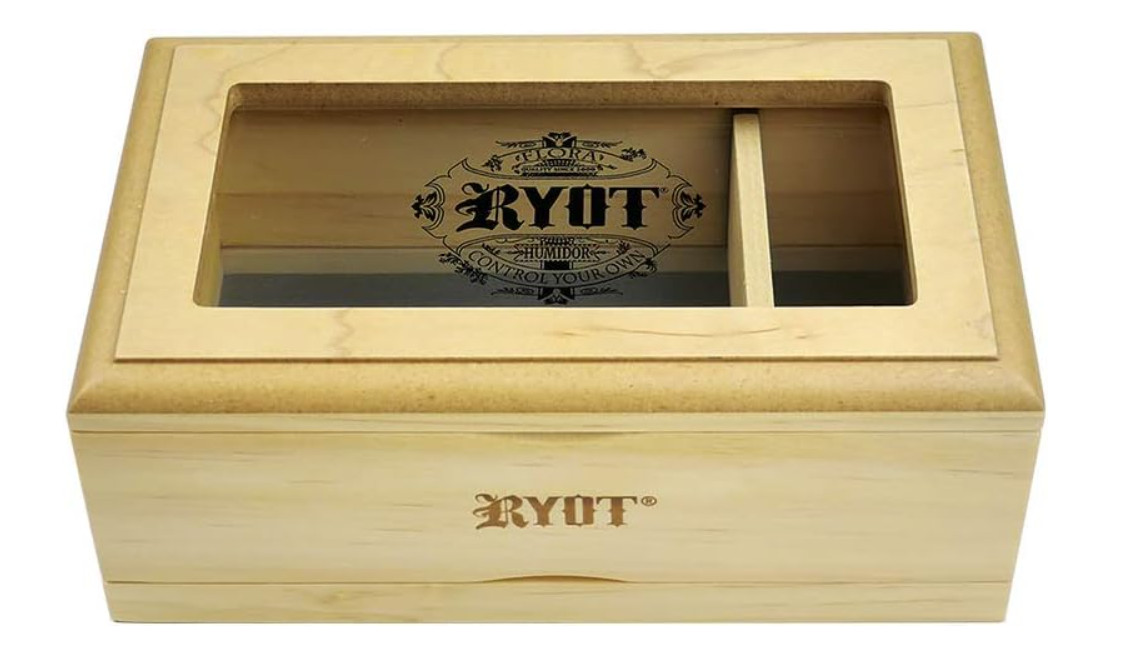 Ryot 4x7 Glass Top Box in Natural | Premium Wooden Box Perfect for Sifter