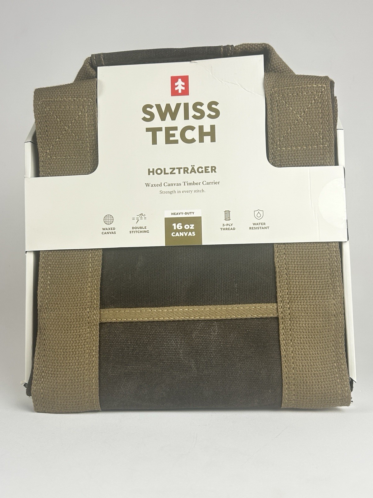Swiss Tech Holztrager Waxed Canvas Timber Carrier