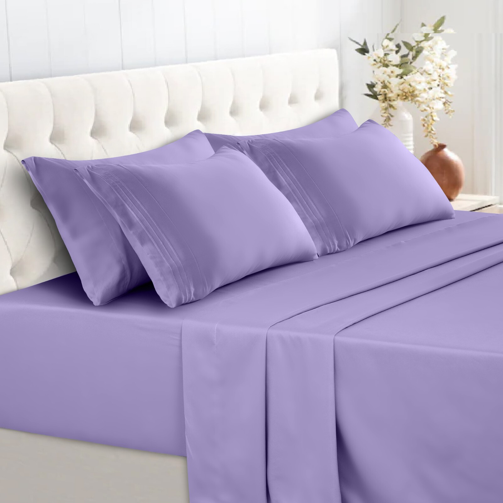 1800 Series 6 Piece Bedsheet Set Extra Soft Deep Pocket Hotel Luxury Bed Sheets