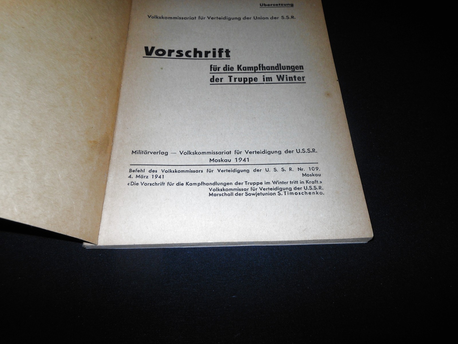 WW2 German Wehrmacht Vorschrift - WINTER WARFARE (SOVIET) - MANUAL - NICE!