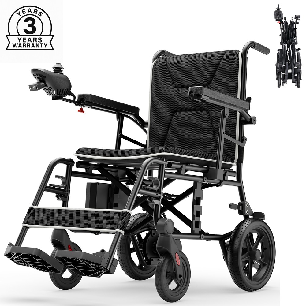 Ultra Lightweight Electric Wheelchair – 300lbs Capacity, Foldable for Travel New